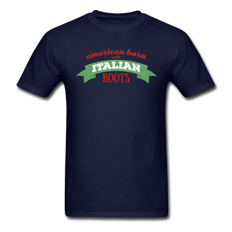 American born with Italian roots T-shirt - navy