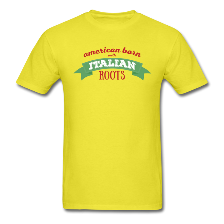 American born with Italian roots T-shirt - yellow