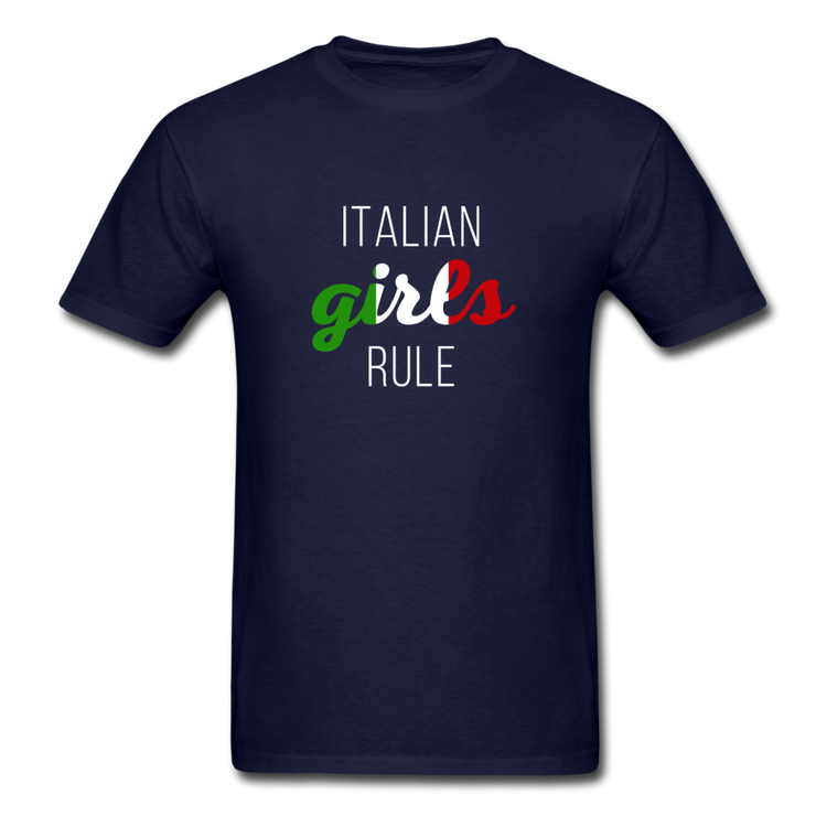 Italian girls rule T-shirt - navy