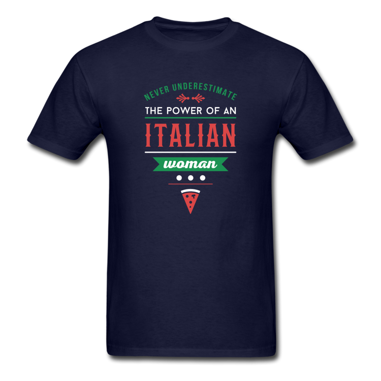 Never underestimate the power of an Italian woman T-shirt - navy