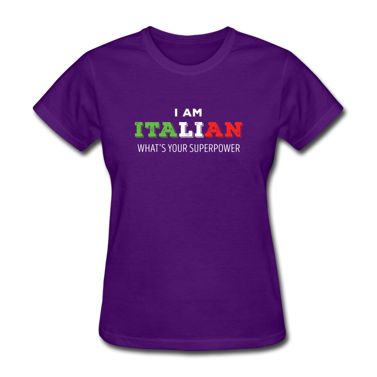 I am Italian what's your superpower? Women's T-Shirt - purple