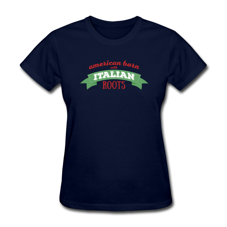 American born with Italian roots Women's T-Shirt - navy
