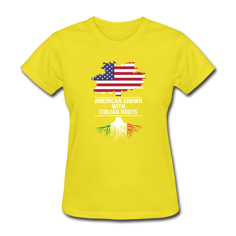 American Grown with Italian Roots Women's T-Shirt - yellow