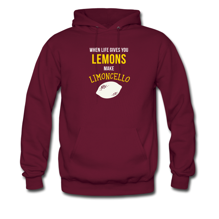 When life gives you lemons make Limoncello Unisex Hoodie - burgundy