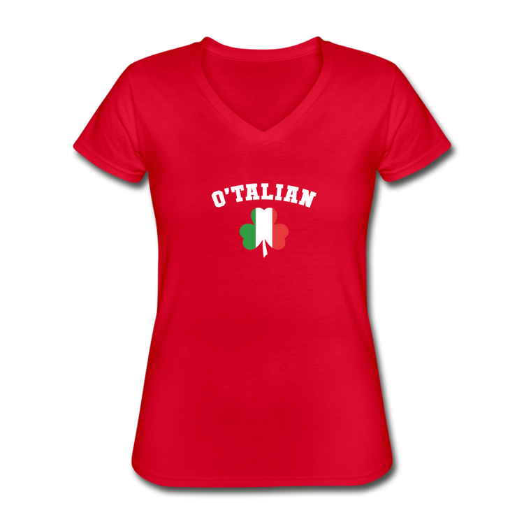 O'talian St. Patrick's Women's V-neck T-shirt - red