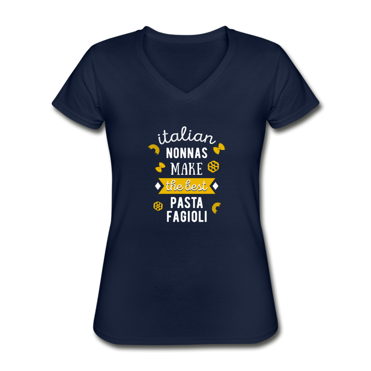 Italian nonnas make the best pasta fagioli Women's V-neck T-shirt - navy