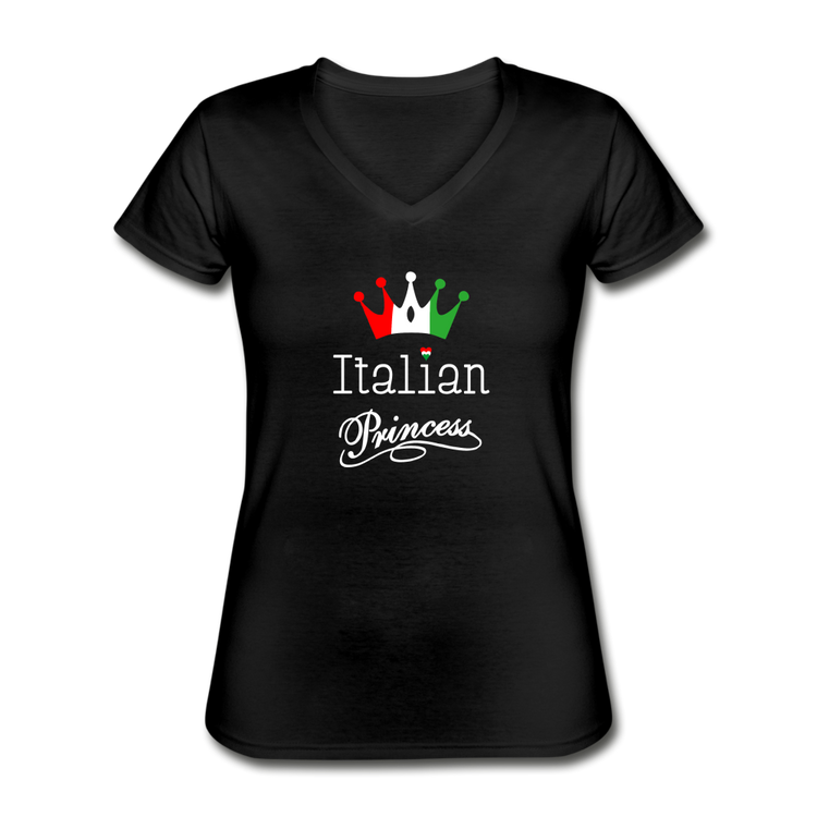 Italian Princes Women's V-neck T-shirt - black