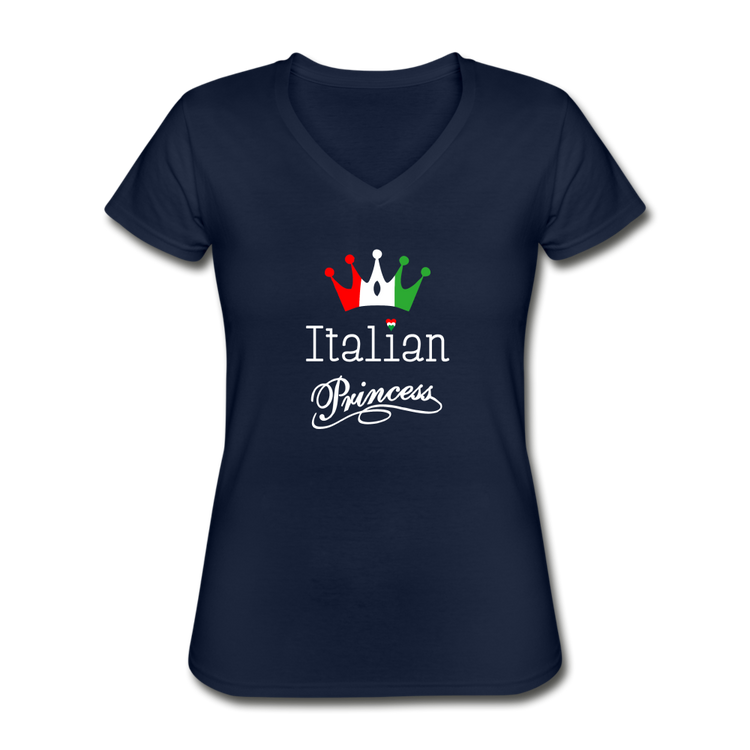 Italian Princes Women's V-neck T-shirt - navy