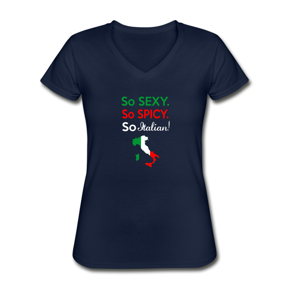 So sexy, So Italian Women's V-neck T-shirt - navy