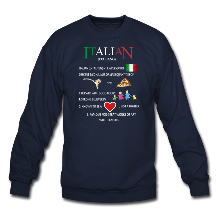 Italian (Italiano) noun Crewneck Sweatshirt - navy