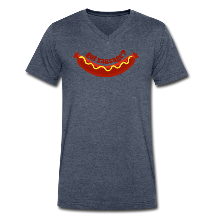 Got Sausage? Unisex V-neck T-shirt - heather navy