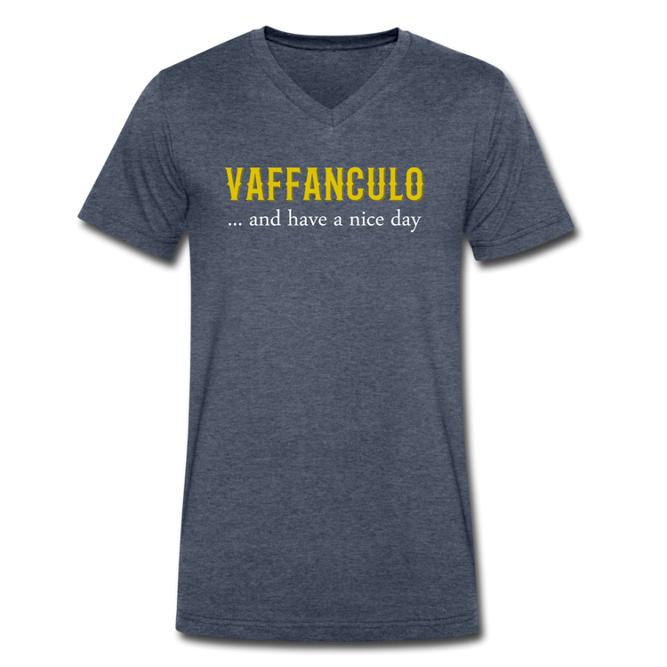 Vaffanculo... and have a nice day Unisex V-neck T-shirt - heather navy