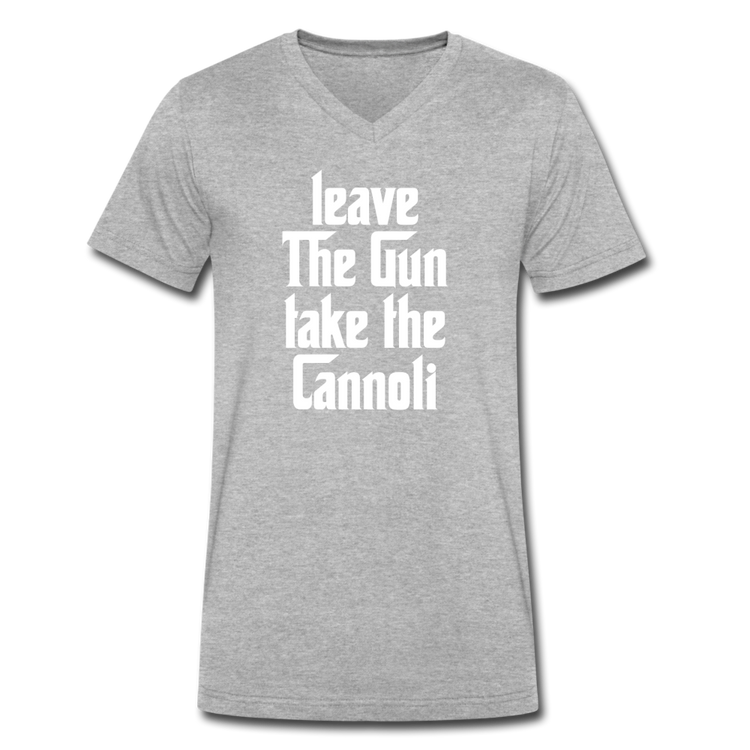 Leave The Gun Take The Cannolis Unisex V-neck T-shirt - heather gray