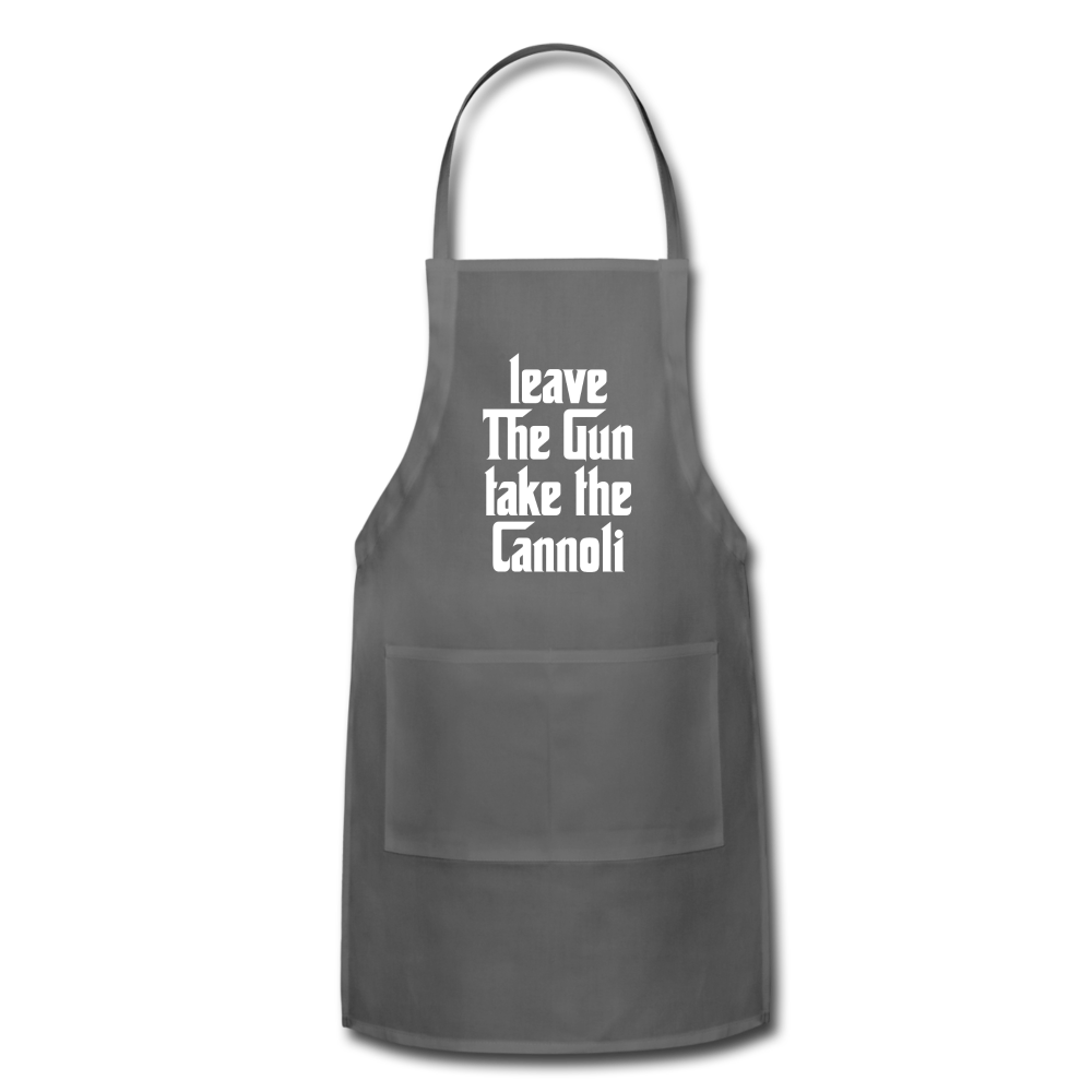 Leave The Gun Take The Cannolis Apron - charcoal
