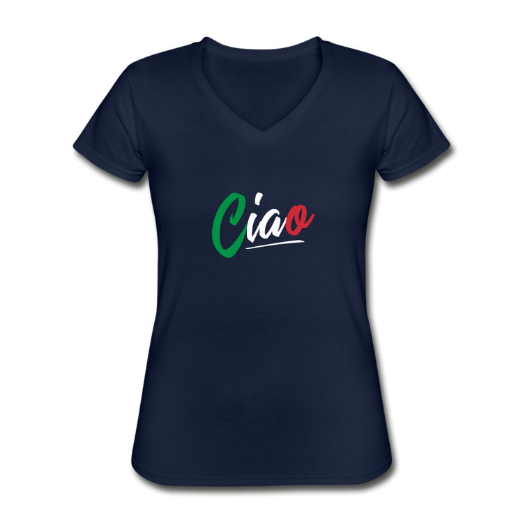 Ciao Women's V-neck T-shirt - navy