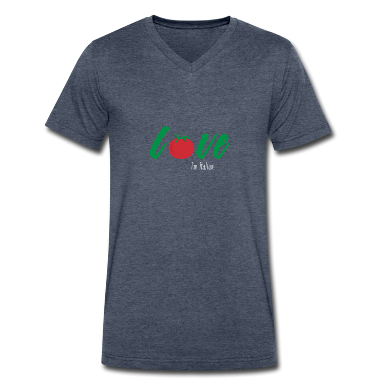 Love I'm Italian Unisex V-neck T-shirt - heather navy