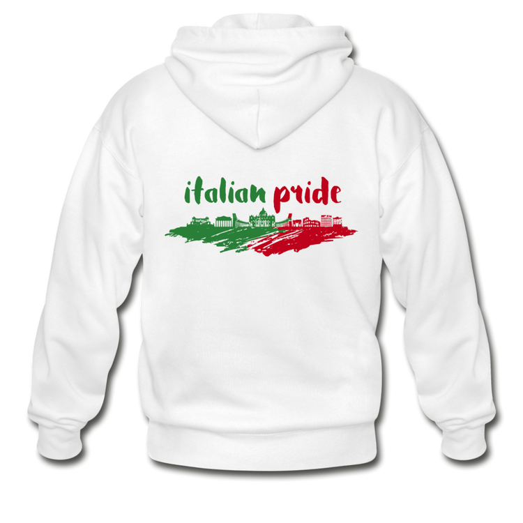 Italian Pride Unisex ZIP Hoodie - white