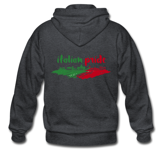 Italian Pride Unisex ZIP Hoodie - deep heather