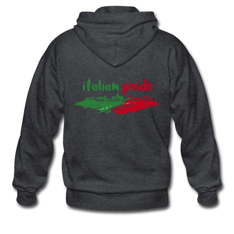 Italian Pride Unisex ZIP Hoodie - deep heather