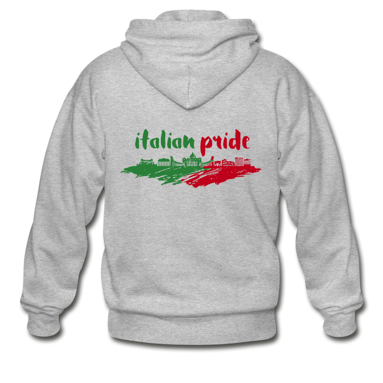 Italian Pride Unisex ZIP Hoodie - heather gray