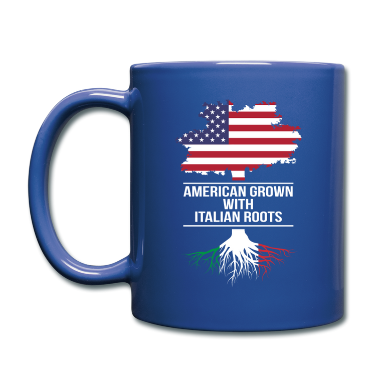 American Grown with Italian Roots Full Color Mug 11 oz - royal blue