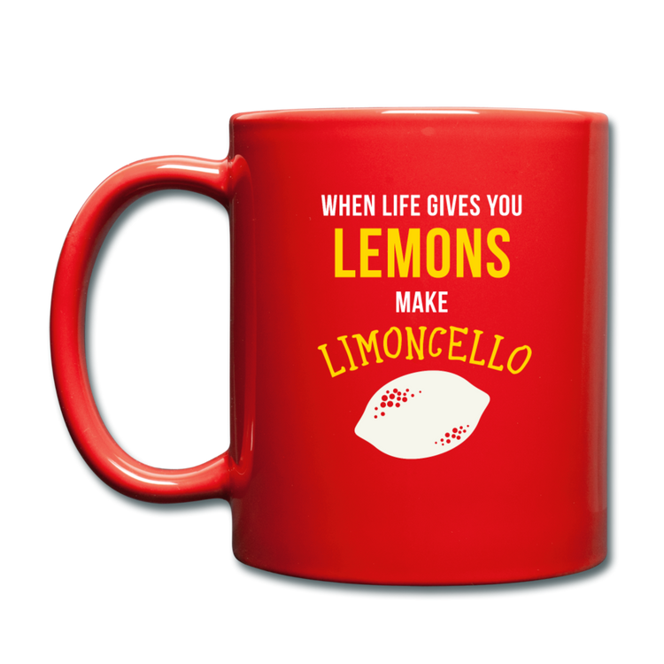 When life gives you lemons make Limoncello Full Color Mug 11 oz - red