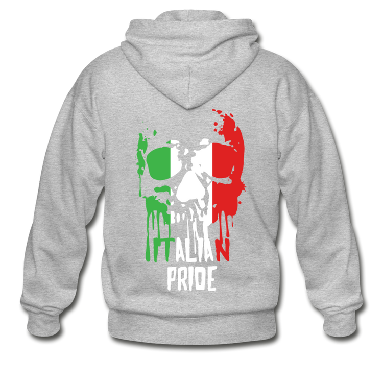 Italian Pride Unisex ZIP Hoodie - heather gray