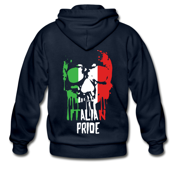 Italian Pride Unisex ZIP Hoodie - navy