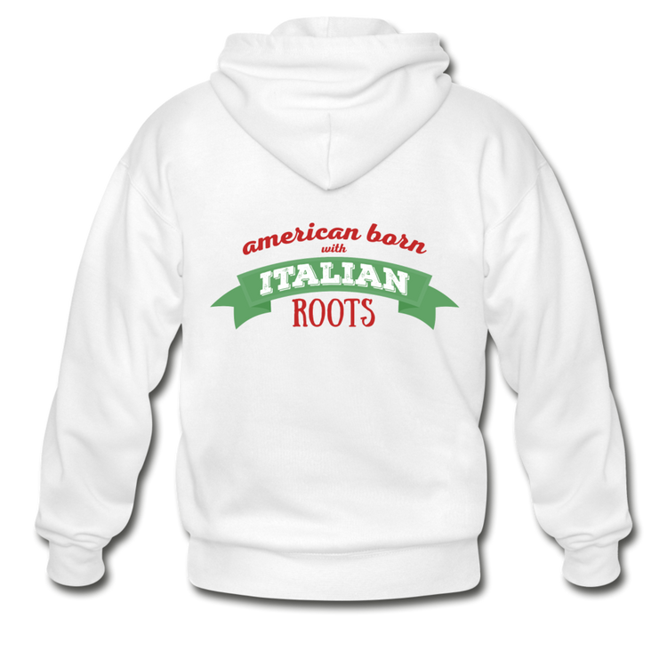 American born with Italian roots Unisex ZIP Hoodie - white