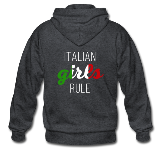 Italian girls rule Unisex ZIP Hoodie - deep heather