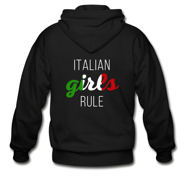 Italian girls rule Unisex ZIP Hoodie - black