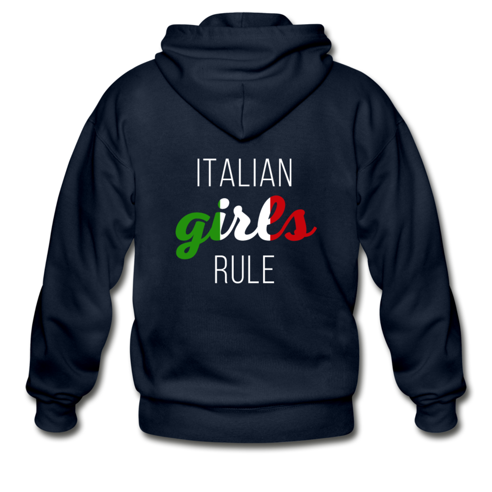 Italian girls rule Unisex ZIP Hoodie - navy