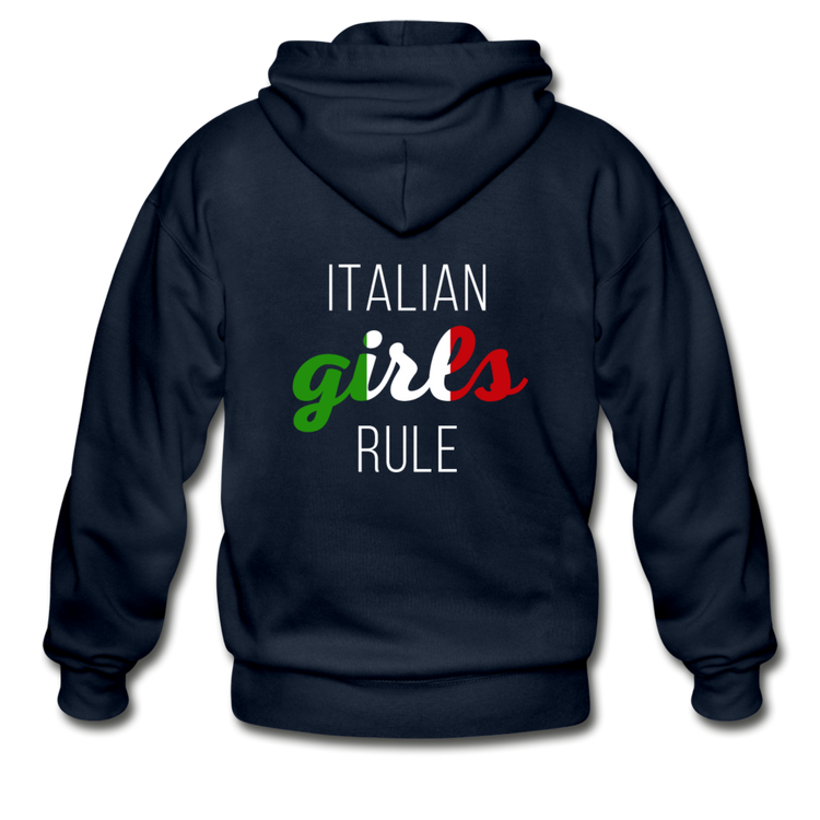 Italian girls rule Unisex ZIP Hoodie - navy