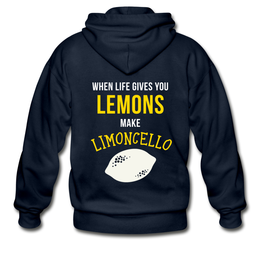When life gives you lemons make Limoncello Unisex ZIP Hoodie - navy