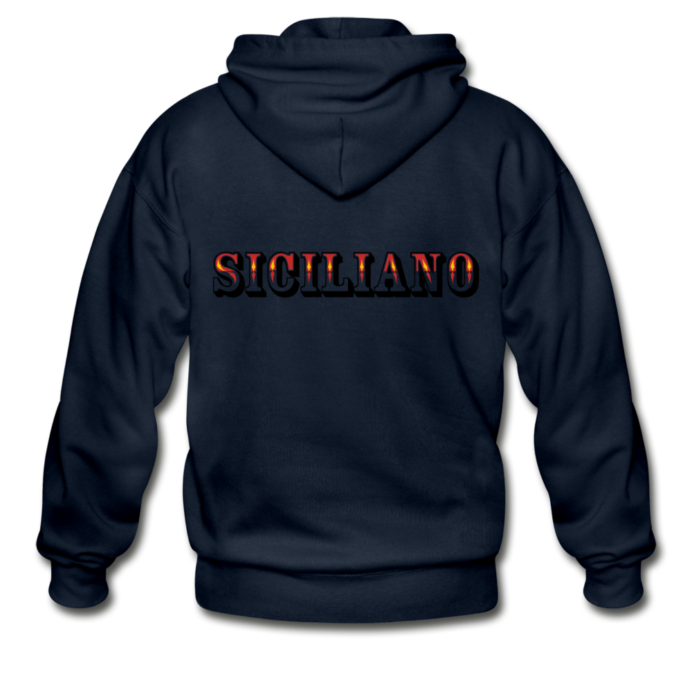 Siciliano Unisex ZIP Hoodie - navy