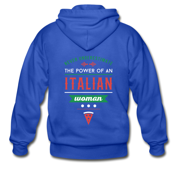 Never underestimate the power of an Italian woman Unisex ZIP Hoodie - royal blue