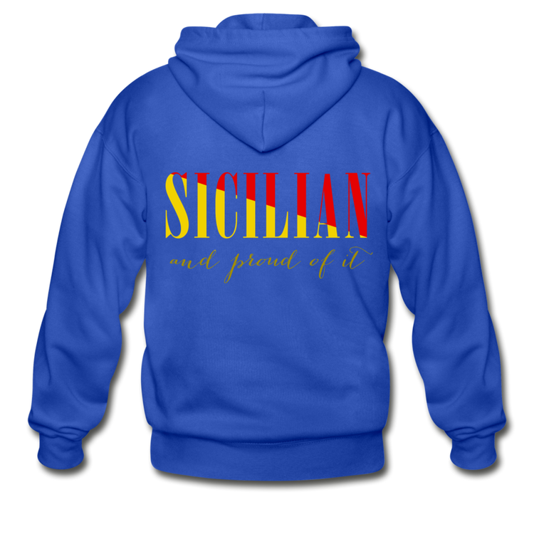 Sicilian and proud of it Unisex ZIP Hoodie - royal blue