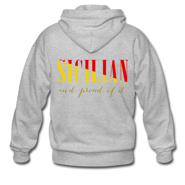 Sicilian and proud of it Unisex ZIP Hoodie - heather gray