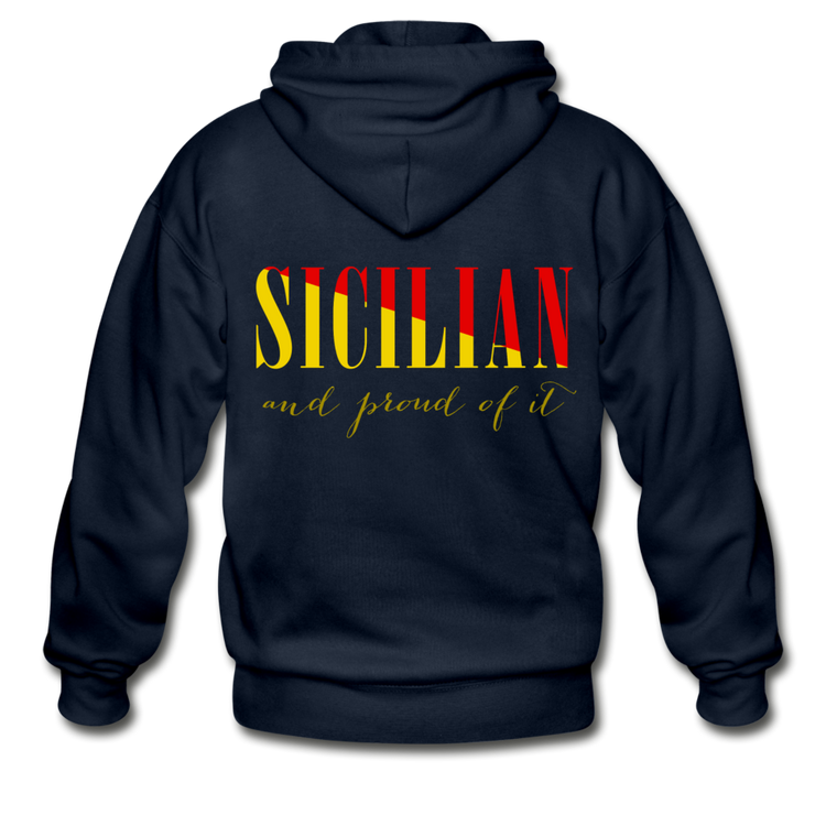 Sicilian and proud of it Unisex ZIP Hoodie - navy