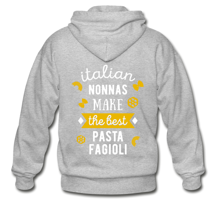 Italian nonnas make the best pasta fagioli Unisex ZIP Hoodie - heather gray