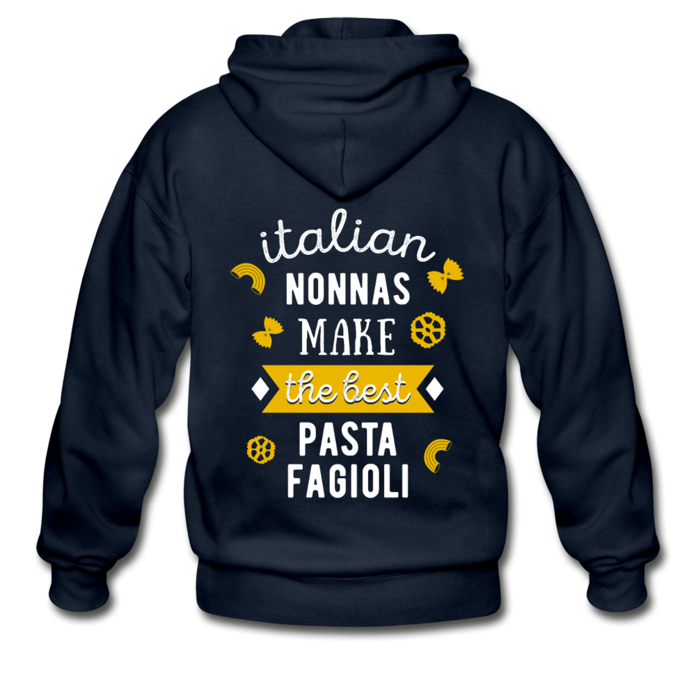 Italian nonnas make the best pasta fagioli Unisex ZIP Hoodie - navy