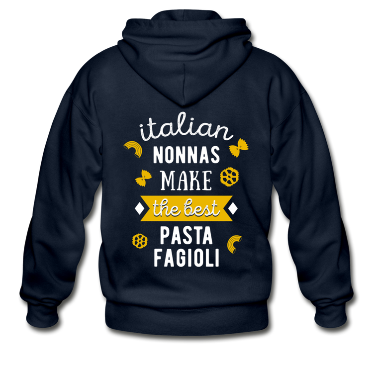 Italian nonnas make the best pasta fagioli Unisex ZIP Hoodie - navy