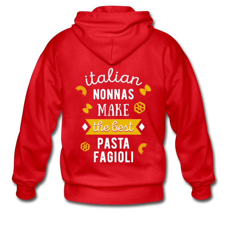 Italian nonnas make the best pasta fagioli Unisex ZIP Hoodie - red