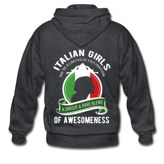 Italian Girls a unique & rare blend Unisex ZIP Hoodie - deep heather