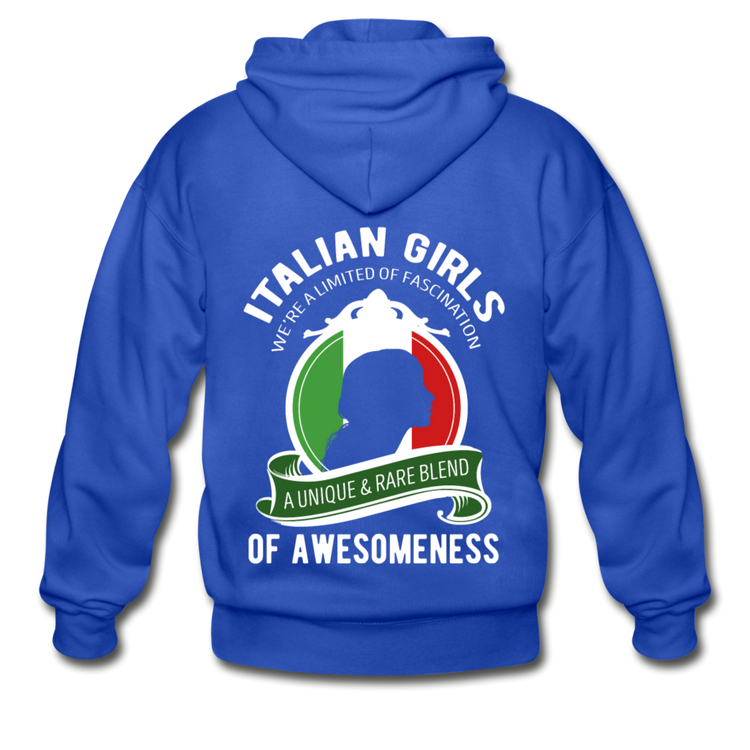 Italian Girls a unique & rare blend Unisex ZIP Hoodie - royal blue