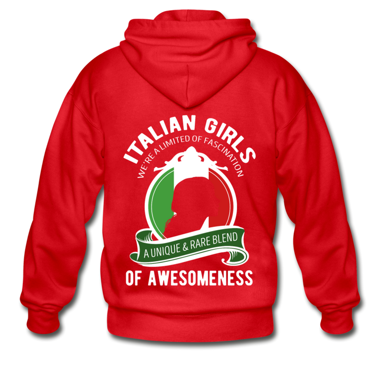Italian Girls a unique & rare blend Unisex ZIP Hoodie - red