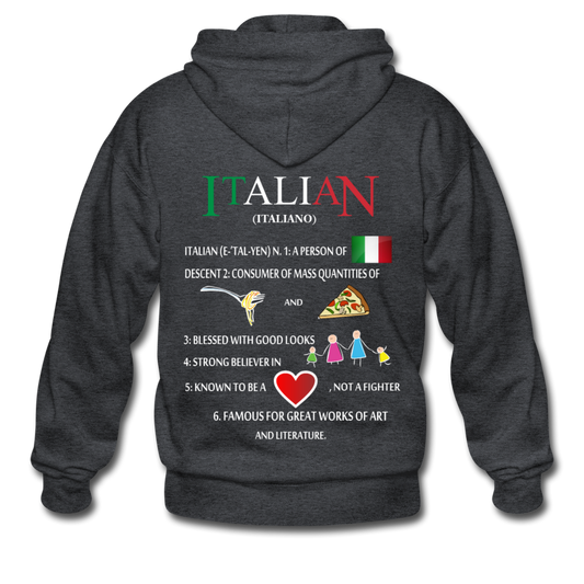 Italian (Italiano) noun Unisex ZIP Hoodie - deep heather