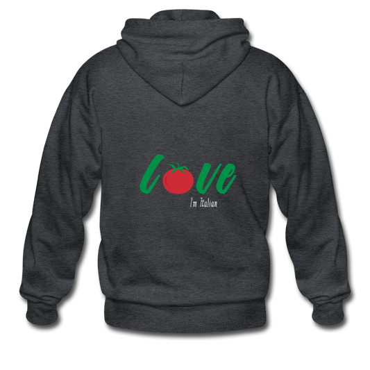 Love I'm Italian Unisex ZIP Hoodie - deep heather