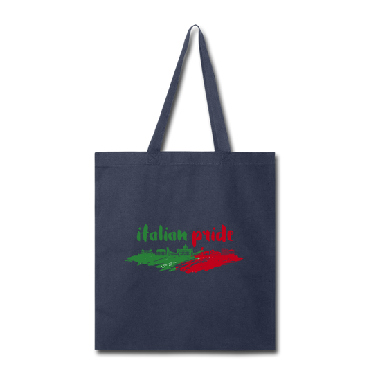 Italian Pride Cotton Tote Bag - navy