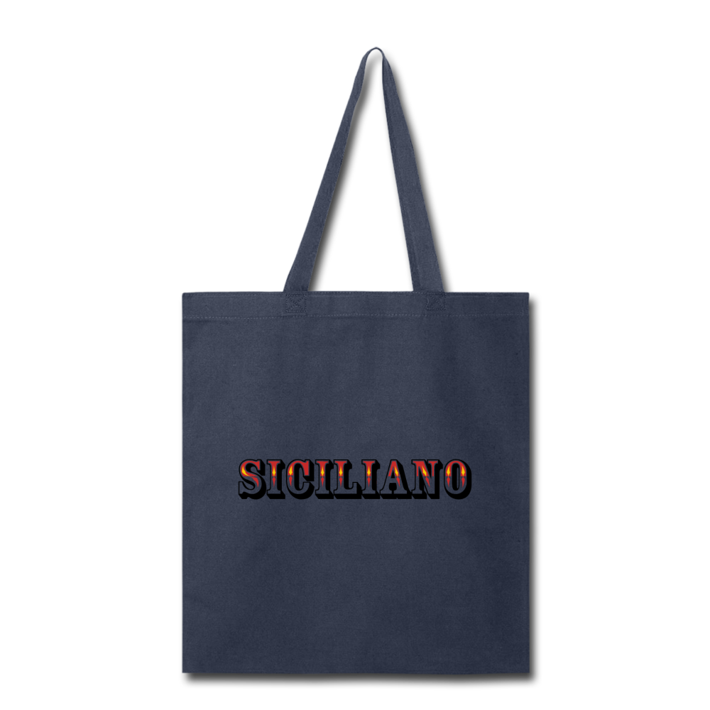 Siciliano Cotton Tote Bag - navy